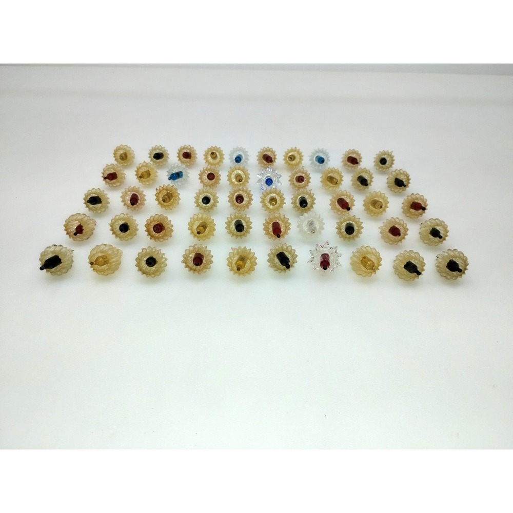 50x - Vintage Christmas Mini Lights with Reflectors Multi Color Tested - Picture 2 of 13